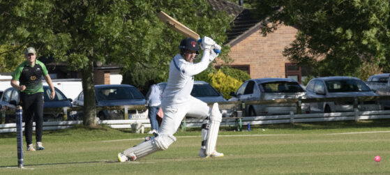 Elliot Ruff cracks a cover drive during his knock of 58 for Horspath v Oxford Downs. Picture Rob Judges